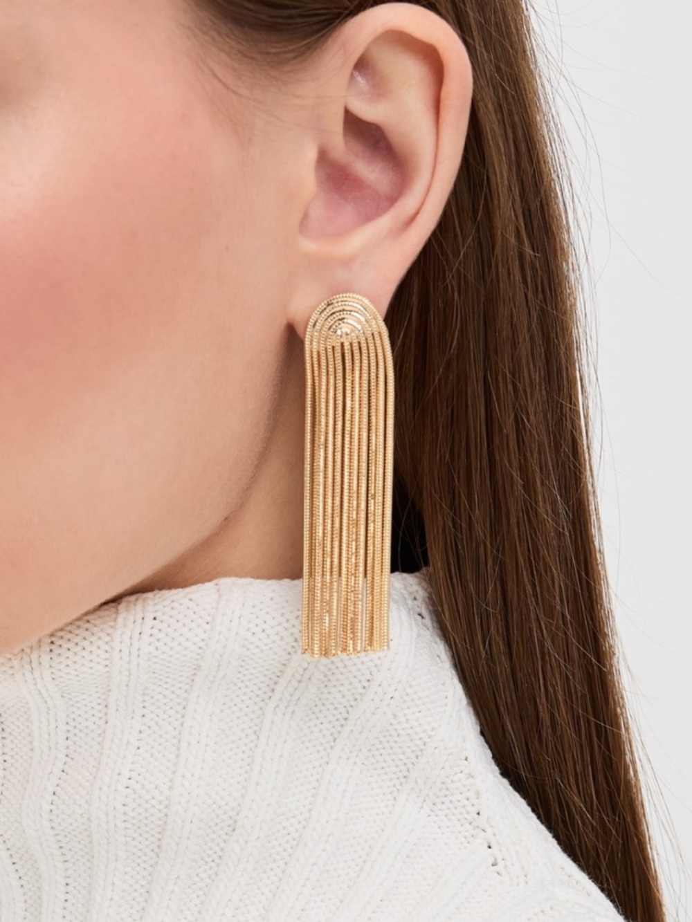 Gold Snake Chain Tassel Drop Earrings - Elegant Women’s Jewelry